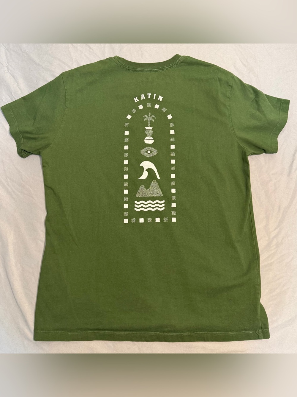 Katin Olive Green Graphic Backprint Tee Men’s Large EUC